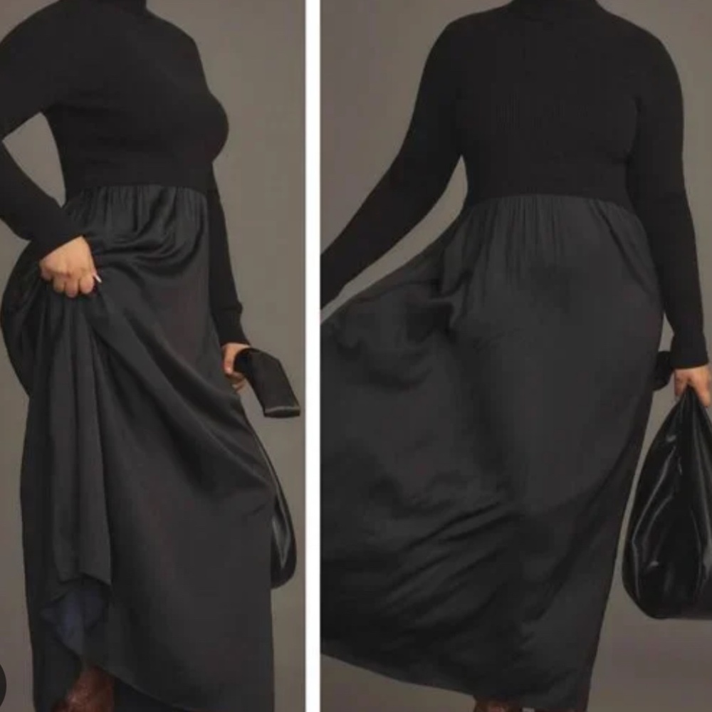 Elegant Black Long-Sleeve Maxi Dress - Timeless Everyday Style